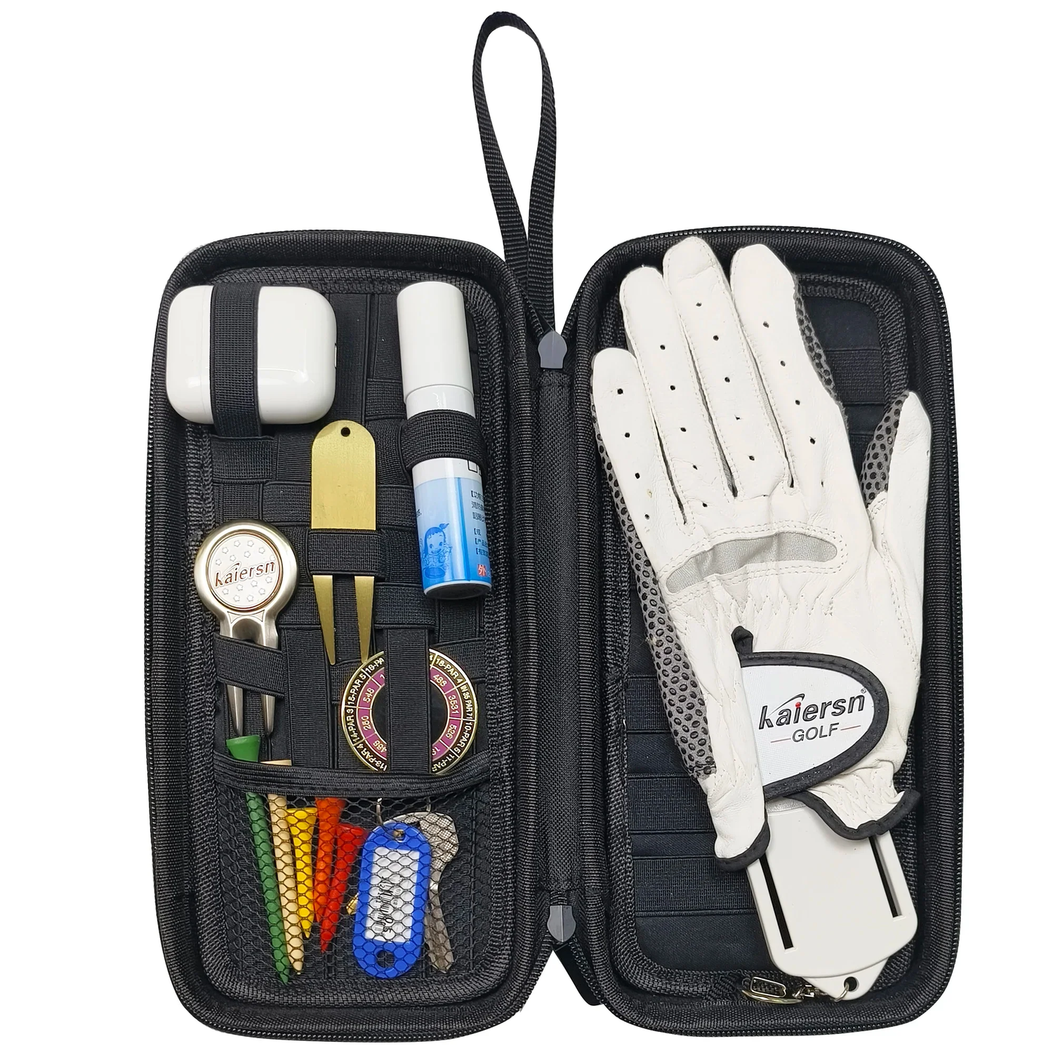 Golf Glove Holder – a stylish, compact case with a hook to keep your glove dry and valuables safe. A perfect gift for golfers, both men and women